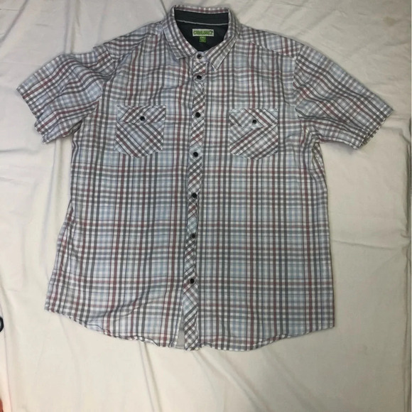Cariloha Cotton/Bamboo  Plaid Short Sleeve Shirt (2XL) - Picture 1 of 5